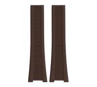 NFJNFCF Cinturino for orologio Patek Philippe Nautilus serie 5711/5712/5980 impermeabile in silicone con fibbia a farfalla, 25-13 mm(Brown-no buckle)