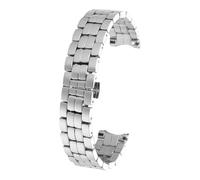 NFJNFCF Cinturino in acciaio inossidabile argento con giunto curvo da 15 mm e 18 mm, compatibile con la catena dell'orologio Chopard Happy Diamond 274891 278559(15mm)