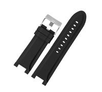 NFJNFCF Cinturino in acciaio inossidabile compatibile con Hamilton Khaki Navy Devil Fish H78716983 H78716333 Cinturini for orologi da immersione da uomo CINTURINO in gomma(A Black silver)