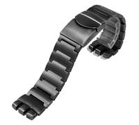 NFJNFCF Cinturino in acciaio inox massiccio, 23 mm, colore argento e nero, compatibile con Swatch Irony Big Size, cinturino per orologio da uomo, con fibbia deployante, 23mm, Acetato, Non pietra
