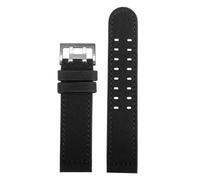 NFJNFCF Cinturino in nylon + pelle compatibile con Hamilton Kaki Field Aviation H70575733 H71626735 cinturino for orologio impermeabile uomo 20mm 22mm(Black-silver,22mm)