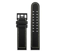 NFJNFCF Cinturino in nylon + pelle compatibile con Hamilton Kaki Field Aviation H70575733 H71626735 cinturino for orologio impermeabile uomo 20mm 22mm(Black white-black,20mm)