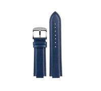 NFJNFCF Cinturino in pelle bovina compatibile con Casio Edifice EFB-680D-2A ECB-10D, cinturino in pelle da uomo, con interfaccia convessa da 14 mm., Blu argento A, 14mm