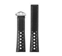NFJNFCF Cinturino in pelle bovina da 22 mm compatibile con TAG Heuer MONACO CARRERA cinturino sostitutivo CAW211M 211P CAW211R 211T bracciale in vera pelle da uomo(Black gray Silver)