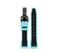 NFJNFCF Cinturino in silicone da 21 mm e 22 mm, compatibile con IWC Pilot Porto Fino, Portoghese, Piccolo Principe Mark XVIII, impermeabile, in silicone.(Lake blue black,22mm)
