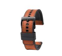 NFJNFCF Cinturino in vera pelle a sgancio rapido con cinturino in gomma siliconica impermeabile da uomo, cinturino universale da 22 mm(Brown black buckle,20mm)
