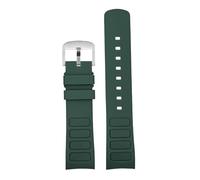 NFJNFCF Cinturino originale curvo in gomma for orologio da uomo compatibile con Mido Multifort TV M049.526, cinturino sportivo a sgancio rapido in silicone verde e blu(Green-silver)