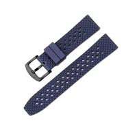 NFJNFCF Cinturino per orologio in gomma fluorurata da 18 mm, 20 mm, 22 mm, 24 mm a sgancio rapido, bracciale sportivo personalizzato, compatibile con tutti gli orologi., Blue-Black Buckle, 22mm