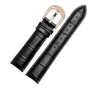 NFJNFCF Compatibile con Casio/Armani/TITUS Bracciale Uomo e Donna Accessori 12mm/14mm/18mm/20mm22mm Cinturino in pelle morbida e confortevole(Black rose pin,22mm)