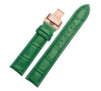 NFJNFCF Compatibile con Casio/Armani/TITUS Bracciale Uomo e Donna Accessori 12mm/14mm/18mm/20mm22mm Cinturino in pelle morbida e confortevole(Green rose,12mm)