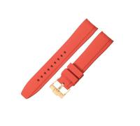 NFJNFCF Compatibile con cinturini Swatch Omega in silicone con nome comune Arc 20 22mm Comodo secchiello con ago morbido Accessori for allergie all'aperto(Red-golden-K14,20mm)
