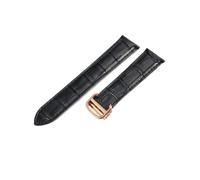 NFJNFCF Compatibile con cinturino for orologio Cartier impermeabile e confortevole in vera pelle 18 20 22 23 25mm London Solo cinturino for orologio in pelle bovina a coda singola(Black-Rose-Z4,22mm)