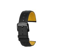 NFJNFCF Compatibile con il cinturino for orologio Breitling Avenger Blackbird B01 Super Ocean Yellow in pelle di vacchetta, fibbia pieghevole in acciaio inossidabile da uomo, 22 mm(Black black pin)
