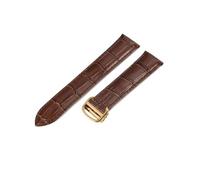 NFJNFCF Compatibile con il cinturino per orologio Cartier impermeabile e confortevole in vera pelle 18 20 22 23 25 mm London Solo in pelle bovina a coda singola. (Brown-Golden-Z4,20mm)