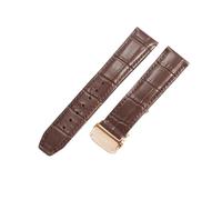 NFJNFCF Compatibile con Maurice Lacroix Pontos Les Classiques Serie Cinturino impermeabile in vera pelle di vacchetta Cinturino con fibbia pieghevole a doppia pressione 20 22mm(Brown-Rose,20mm)