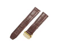 NFJNFCF Compatibile con Maurice Lacroix Pontos Les Classiques Serie Cinturino impermeabile in vera pelle di vacchetta Cinturino con fibbia pieghevole a doppia pressione 20 22mm(Brown-Golden,22mm)