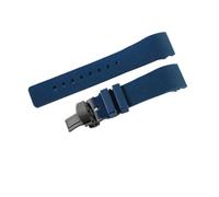NFJNFCF Compatibile con Santos Sandoz 100 Serie 20 23mm Interfaccia piatta Solido cinturino in silicone con fibbia in acciaio inossidabile Bracciale da uomo e da donna(Blue-BK-B1,23mm)