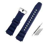 NFJNFCF Gli accessori for cinturini for orologi sono compatibili con gli orologi Casio W-218h / F-108 AE1200 / 1000/1300 con cinturino in resina e silicone da 18 mm.(Blue Silver Buckle)