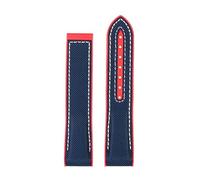 NFJNFCF Nuovo cinturino in nylon con cinturino in silicone blu con retro in gomma da 20 mm 22 mm compatibile con Omega Seamaster 300 Speedmaster 8900 Planet Ocean Tools(Blue red-no buckle,22mm)