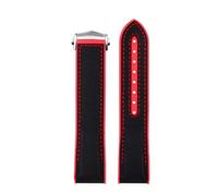 NFJNFCF Nuovo cinturino in nylon con cinturino in silicone blu con retro in gomma da 20 mm 22 mm compatibile con Omega Seamaster 300 Speedmaster 8900 Planet Ocean Tools(Black red-B bucke,22mm)