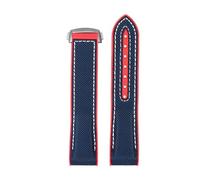 NFJNFCF Nuovo cinturino in nylon con cinturino in silicone blu con retro in gomma da 20 mm 22 mm compatibile con Omega Seamaster 300 Speedmaster 8900 Planet Ocean Tools(Blue red-A bucke,20mm)