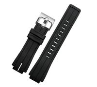 NFJNFCF Sostituzione cinturino orologio in silicone modificato compatibile con Casio EDIFICE 20th Anniversary 5618 ECB-10HR-1APR cinturino sportivo impermeabile(Black white-black)