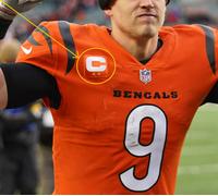 NFL 2021 CINCINNATI BENGALS Joe Burrow QB CAPITANI 2-⭐⭐-STELLA ARANCIONE C-PATCH
