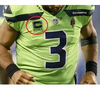 NFL 2021 Seattle Seahawks Russell Wilson Qb CAPITANO 4- ⭐Stella Colore Corsa