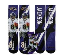 NFL Baltimore Ravens Calze Lamar Jackson Giocatore Strisce Crew