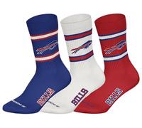 NFL BUFFELO Bills 3pk Crew Socks, Blue-White-Red, 39-42 Unisex