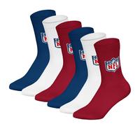 NFL Calze Unisex 6 Paia NFL Shield Crew, Logo, Misto Cotone