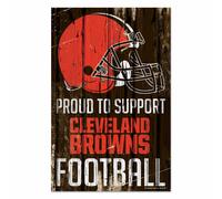 NFL Cleveland Browns Orgoglioso To Support Wood Sign Targa Legno Deko Calcio