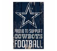 NFL Cowboys De Dallas Orgoglioso To Support Wood Sign Targa Legno Deko Calcio