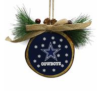 NFL Dallas Cowboys Glitter Legno Ceppo Decorazione Per Albero Ornamento