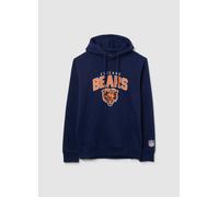 NFL, Felpa In Misto Cotone Blu Con Cappuccio E Logo Chicago Bears, Unisex, Blu, Taglia: M