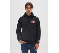 NFL, Felpa In Misto Cotone Nero Con Cappuccio E Logo Dei San Francisco 49ers, Uomo, Nero, Taglia: XXL