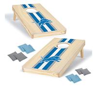 NFL Football Detroit Lions 1 'x 2' Set di cornhole in legno massello con stampa diretta HD Team Graphics - Ottimo regalo per qualsiasi appassionato di sport! Bean Bag Lancio giochi di famiglia per