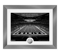 NFL Highland Menta Las Vegas Raiders Art Deco Stadio Argento Coin Quadro 40x33cm