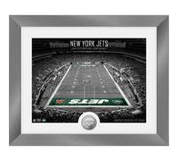 NFL Highland Menta New York Jets Art Deco Stadio Argento Coin Immagine 40x33cm