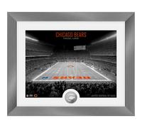NFL Highland Mint Chicago Bears Art Deco Stadio Moneta Argento Immagine 40x33cm