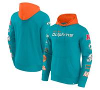 NFL Hoody Miami Dolphins Fleece Con Toppa Pullover Con Cappuccio