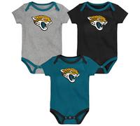 NFL Infant 3 Pack Creeper Set, Body a Maniche Corte Unisex Baby, Grigio, Nero, Turchese, 3-6 Mesi
