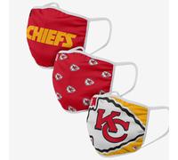 NFL Kansas Città Capi 3er Set Gesichtsabdeckung Paradenti Faccia Cover Maschera