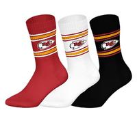 NFL Kansas City Chiefs - Calzini sportivi unisex, 3 pezzi, confezione da 3