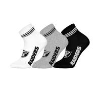 NFL LAS VEGAS RAIDERS 3pk Quarter Socks - WHT/MGR/BLK - 39/42