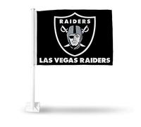 NFL Las Vegas Raiders Bandiera per auto con asta, nero, 40,6 x 49,5 cm