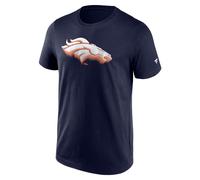NFL Maglietta Denver Broncos Cromo Grafico Logo Blu Marino T-Shirt