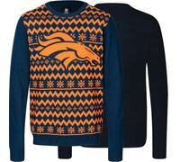 NFL Maglione Brutto Denver Broncos Pullover Natale Grande Logo 2-Colore Xmas