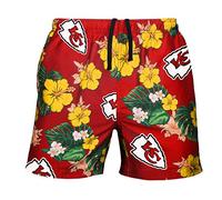 NFL Mens Team Logo Floreale Tuta Hawaiin Swim Trunks, Uomo, Team Logo Floral Hawaiin Swim Suit Trunks, Team Color, Large (31"-33")