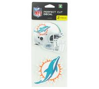 NFL Miami Dolphins Perfetto Taglio Calcomania 2 Confezione Adesivo SPORTS 4x4